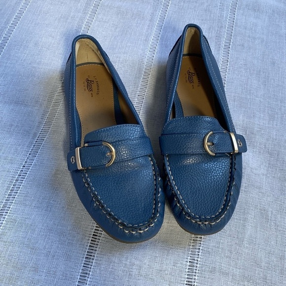 Bass Shoes - Bass “Betsy” cobalt blue buckled loafers.